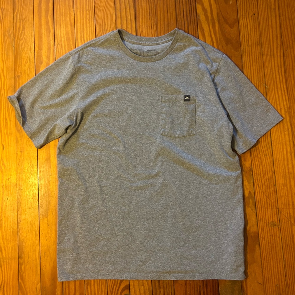Plain grey tee with pocket